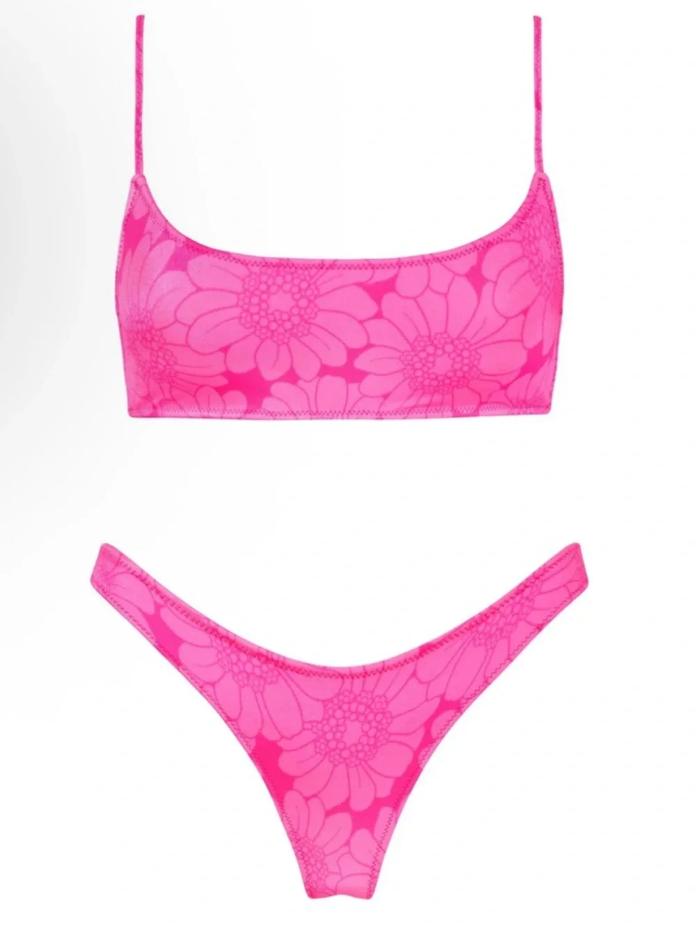 triangl swimwear Hot Pink Floral Bikini Set